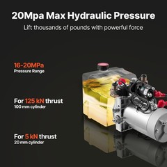1.6kW DC 12V Hydraulic Pump 4Qt Reservoir 3200 PSI Max