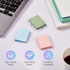 Sticky Notes 1.5X2 In, 16 Colors Post Self Stick Pad Its, Clean Removal