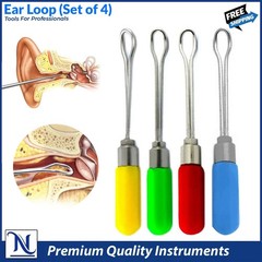 4Pcs Ear Loops Cleaner Curette Pick Ear Wax Removal Cleaning Wire Tools Small