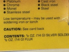 Harris Stay Brite Silver Bearing Solder 1/2 Oz Silver Solder 1/2 Oz Flux NOS