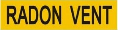 Set of 5 PCS – Pipe Marking- Radon Vent (Sticker, Yellow, 2X8)-REF24-1027