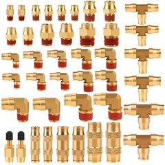 43Pcs Brass DOT Air Line Fittings Push Lock & Quick Connect Fittings NPT Thread