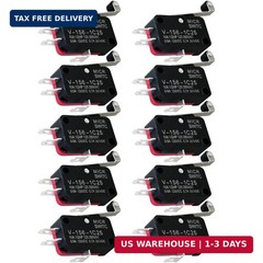 ZCZQC 10PCS Lead Limit Switch Hinge Roller Lever Arm SPDT 1NO 1NC Snap Action Mi
