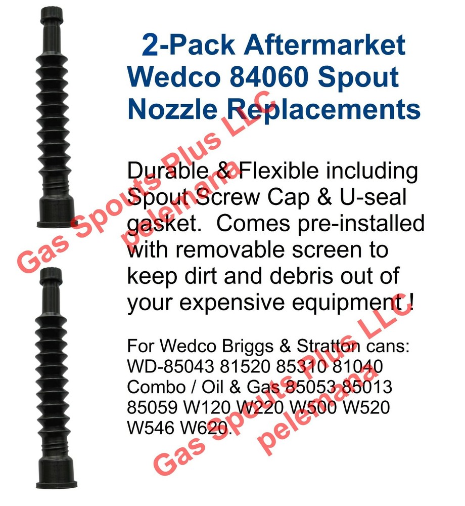 2 Aftermarkt Wedco Spouts w/Screen W120 W220 W500 W520 W546 W620 BRIGGS STRATTON