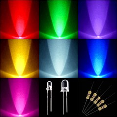 70 × Mixed 7 Colors LED Light Round 3mm 5mm free Resistor for 5V 9V 12V 24V Kit