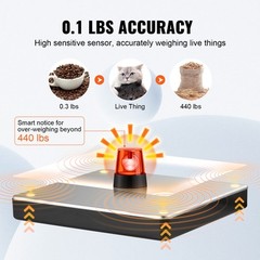 VEVOR Shipping Scale Digital Postal Scale 440 lbs x 1.7 oz. AC/DC Package LCD