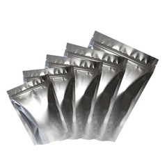 Double-Sided Silver Stand Up Mylar Zip Seal Resealable Bags Multiple QTY Sizes