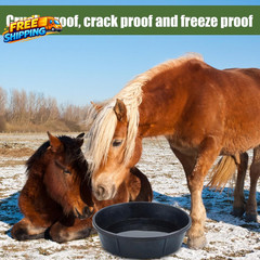 5 Pcs Rubber Feed Pan 12 Quart/ 3 Gallon Utility Horse Feed Bucket Rubber Bowl
