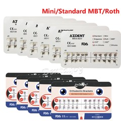 10 X AZDENT Dental Ortho Brackets Braces Mini/Standard MBT/Roth 022 Hooks 345