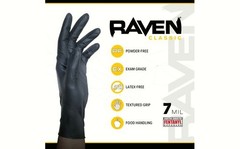 SAS 66518 Raven Powder-Free Black Nitrile Gloves LARGE ( 10 Boxes of 100 )