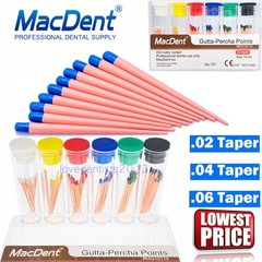 60/120pcs Dental Gutta Percha Points Full Taper 0.02/0.04/0.06 Size 15-40 45-80