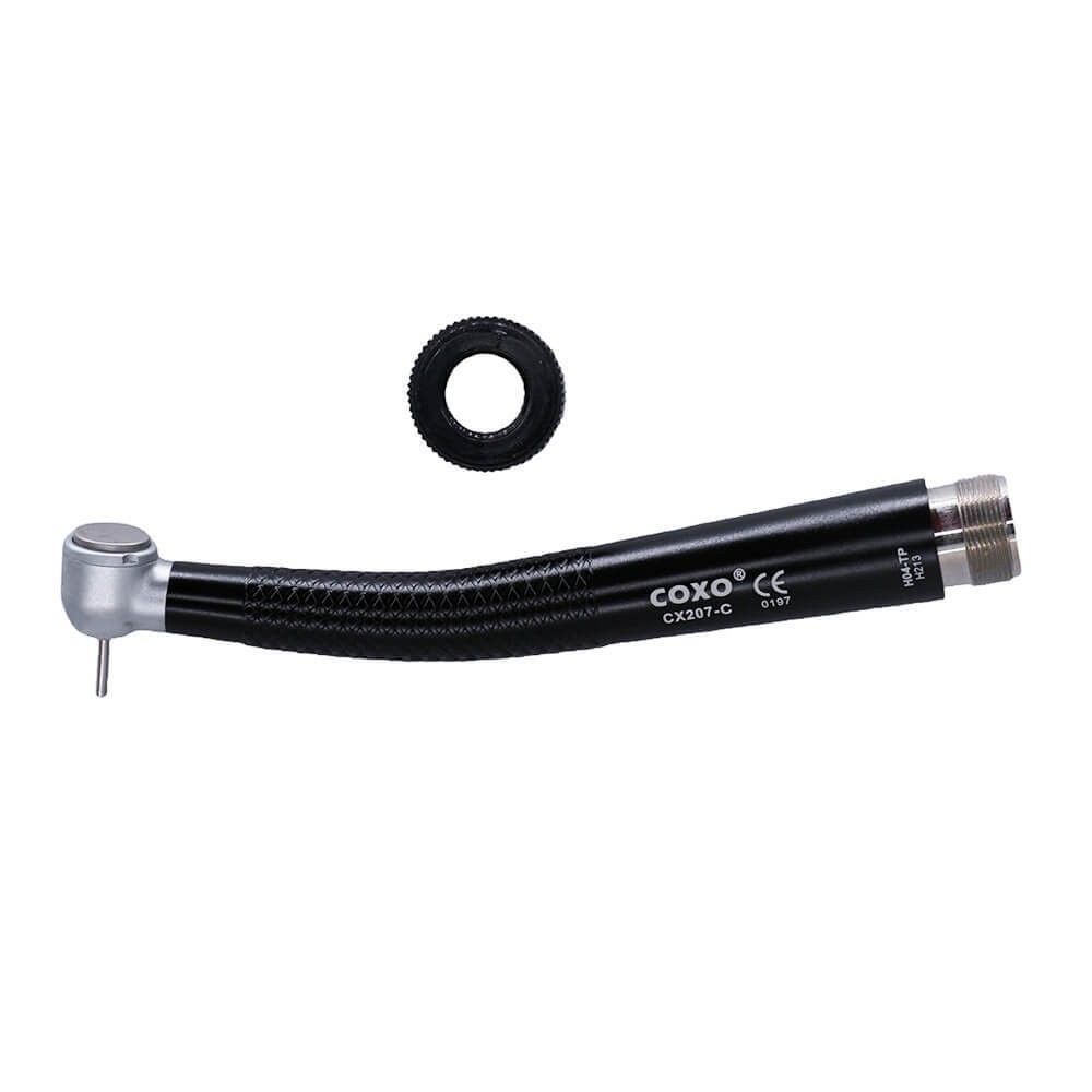 COXO Dental High Speed Torque Push Button 2 Holes Handpiece CX207-C-TP Black