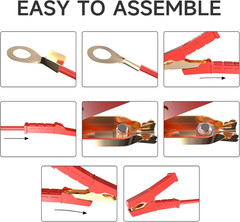 2Pcs Insulated Alligator Clips 100A-500A Electrical Heavy Duty Alligator Clamps,