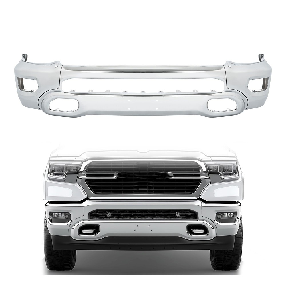 Front Bumper Face Bar for 2019-2024 Ram 1500 Fog Lights Sensor Holes CH1002407