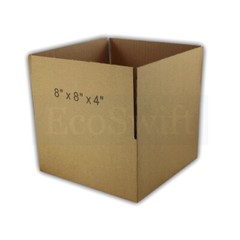 1-Box 8x8x4 EcoSwift Cardboard Packing Moving Shipping Box Corrugated Carton