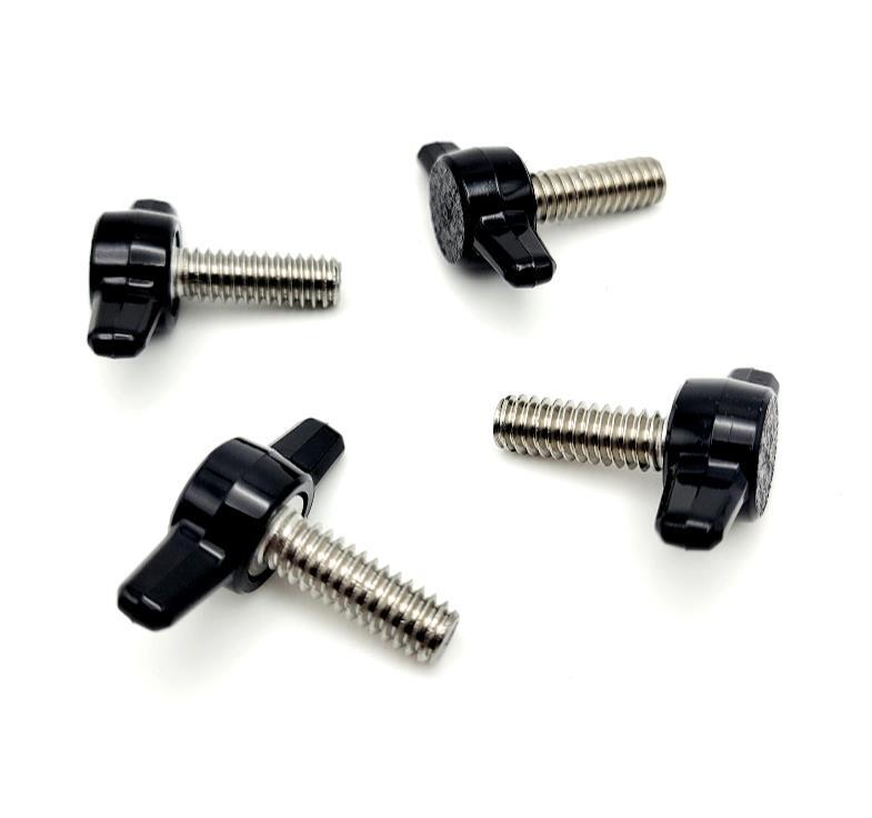 1/4-20 x 3/4″ Clamping Thumb Screw Bolts Black Butterfly Tee Wing Knob 4 Pack