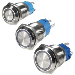 2PCS 16mm 12V/24V Metal Latching Push Button Switch SPDT Waterproof Car RV Tru