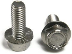 Stainless Steel Hex Cap Serrated Flange Bolt FT UNC #12-24 x 1″, Qty 25
