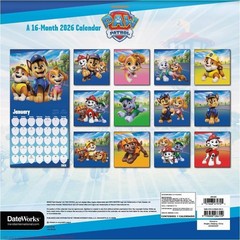 DateWorks 12″x12″ 2026 Paw Patrol Wall Calendar