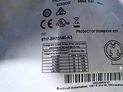 ALLEN BRADLEY 871P-BW15N40-N3 PROXIMITY SENSOR 08233142732