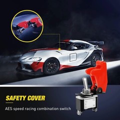 Professional Racing SPST Toggle Switch 12V 20A with Safety Covers – 5 Pack