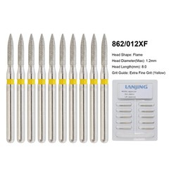 Dental Diamond Bur FG Round End Taper Football Flame Pear Coarse Fine High Speed