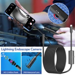 8LED Waterproof HD Endoscope Borescope Inspection Camera for iPhone 14 13 12 11
