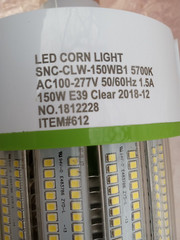 LED CORN LIGHT SNC-CLW-150WB1 5700K AC100-277V 150W E39 CLEAR