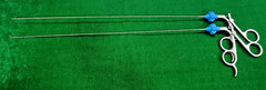2pc Hysteroscopy Urology Semi Rigid Scissor 5FR 40cm with Blue Rotar Reusable