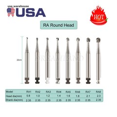 8 Types Dental Round Carbide Bur for Slow Speed Latch Type RA 1# – 8# Burs USA
