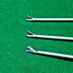 3pc Laparoscopic V-Shape Titanium Needle Holder Curved Jaw 5mmx330mm Reusable