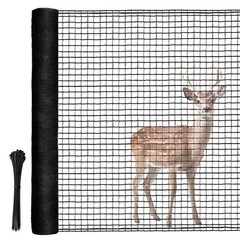 Deer Fence, 4 X 50 FT Temporary Fence for Garden Outdoor Yard, Plastic Mesh Fen