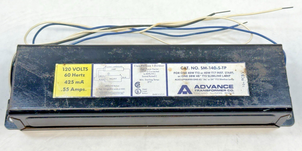 NEW Advance SM-140-S-TP Ballast, 120V, 60 Hz, 1-Lamp