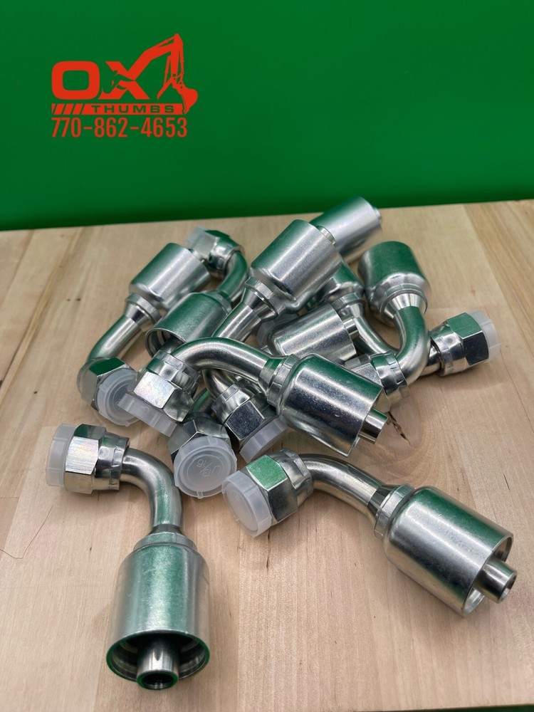 10 Pack Aftermarket Parker 43 Series 1J943-8-8 1/2″ ORFS Female 90 To 1/2″ Hose