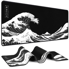 Mouse Pad Gaming – Desk Mat for Keyboard and 31.5L x 11.8W inches, Black Wave