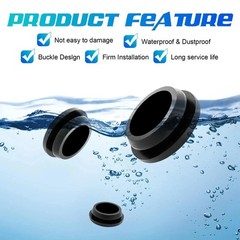 125PCS Rubber Plugs for Round Holes, Premium Black Rubber Hole Plugs, Various…