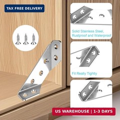 12-Pack Premium Stainless Steel Corner Brackets for Wood Frame, Universal Metal