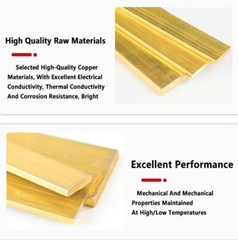 2mm – 15mm Thick H59 Brass Flat Bar Strip Brass Solid Sheet Plate Length 500mm