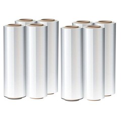 8 Rolls 18″ x 1500′ 80 Gauge Pallet Wrap Stretch Film Hand Shrink Wrap Clear NEW