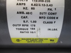 BALDOR GLP3348 33E727W323K2 115/208-230V 6.82/3.12-3.43A NSNP