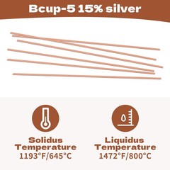 20 Sticks Brazing Rods BCuP-5 15% Silver Solder Copper Phosphor Bronze