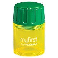 Ticonderoga My First Pencil Sharpener, 1 Hole, Large Barrel, Yellow/Green, Pa…