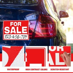 Classic For Sale Signs For Car Auto Vehicle Houses Plastic Stickers Signage 25PC