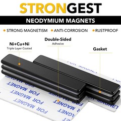 Industrial Strength Neodymium Magnets – Heavy Duty, 60x10x3mm, Set of 6
