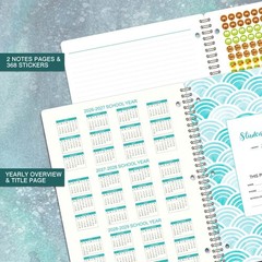 2026-2027 Student Planner, 9″ x 11″ Academic 9 x 11 inches, black, white