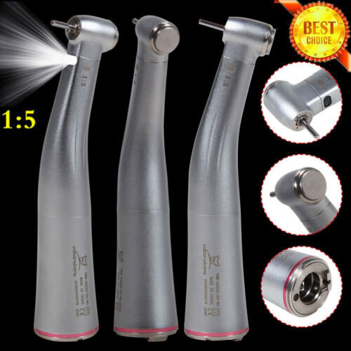 Dental 1:5 Increasing Handpiece Contra Angle LED Fit KAVO NSK Electric Motor AAA