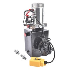 8 Quart/2 Gal Double Acting Hydraulic Pump Dump Trailer 12V DC 1.6kW Power Unit