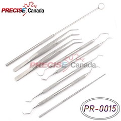 8 PIECES PET DENTAL CLEANING TOOLS SCALER MIRROR TWEEZER EAR FORCEPS PR-0015