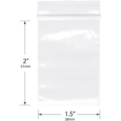 Plymor 1.5″ x 2″, 2 Mil Zipper Reclosable Plastic Bags