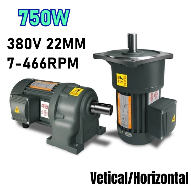 New 750W 22mm Three-Phase CW/CCW Reduction Gear Motor Adjustable Speed AC 380V
